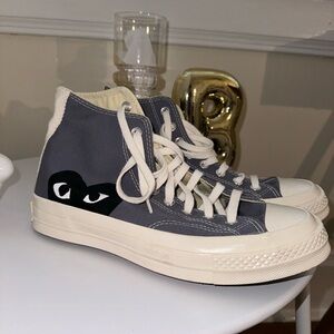 Kids Grey High-Top Sneakers
